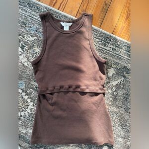 H&M Mama Nursing Tank Top Ribbed Brown Mocha Size Small